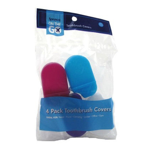 Sprayco Travel Toothbrush Covers, 4 Ea